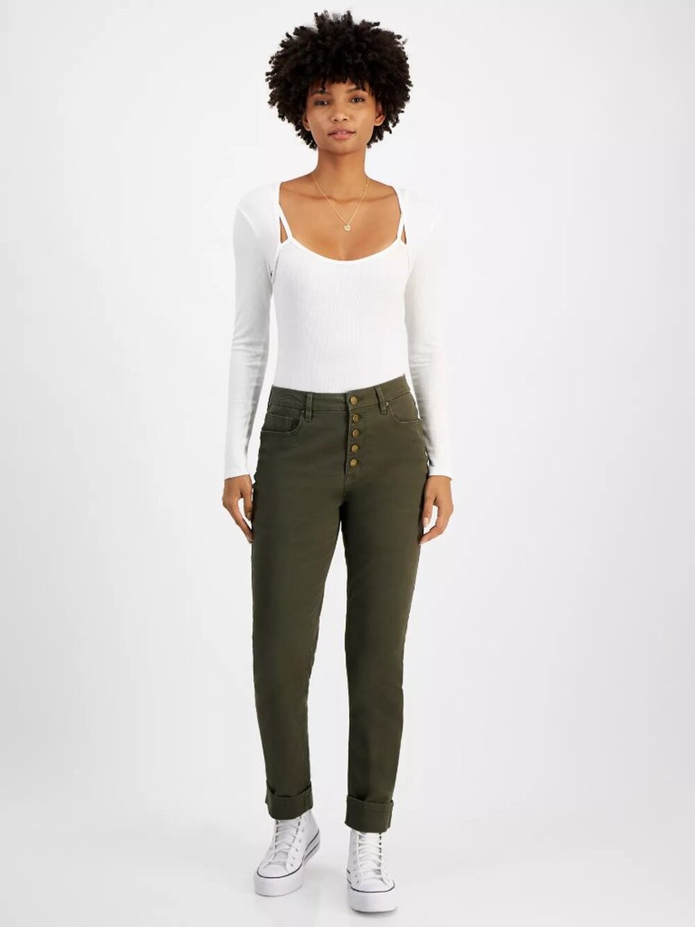 Tinseltown High Rise Jeans | Size 7 | Olive Green Straight Leg Pants